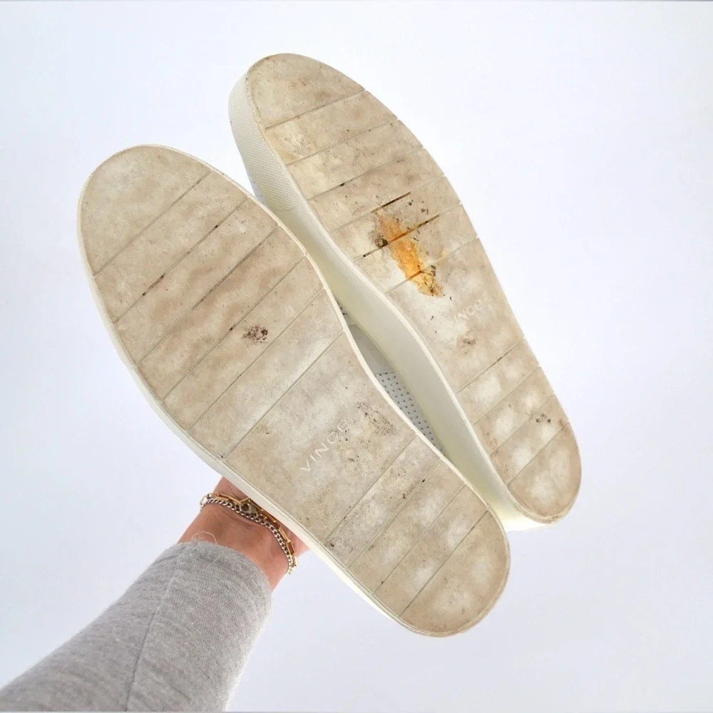 Vince Blair Perforated Leather Slip On Sneaker White Women's US 9 / 39